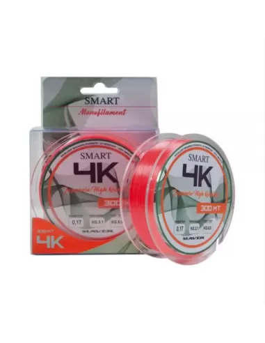 Maver Fishing Wire Smart 4K Orange Fluo Color 300 mt 