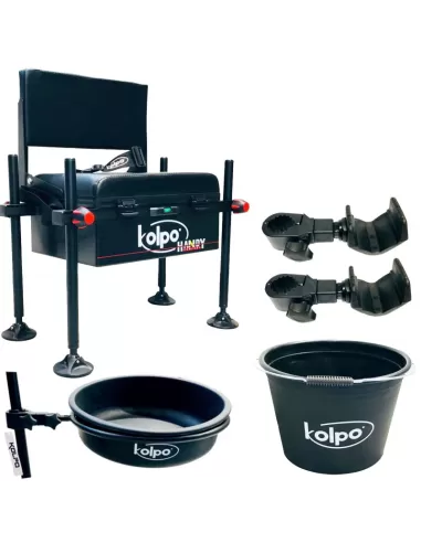 Kolpo Handy Bench with Backrest Rods Basin and Bucket