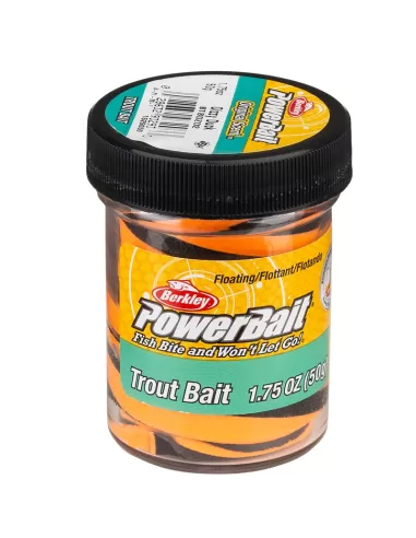 Berkley Powerbait Glitter Trout Bait Black Orange Pastella per Trote