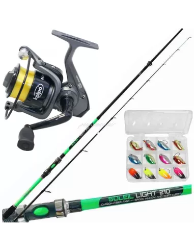 Kolpo Kit Pesca Trout Area Canna Mulinello Filo Kit Spoon