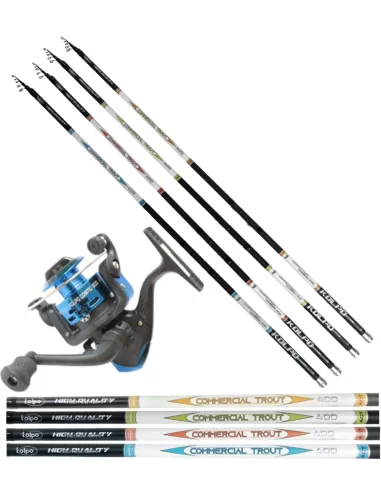 Kolpo Combo Trout Fishing Lake Carbon Cane and Reel 3 Bearings