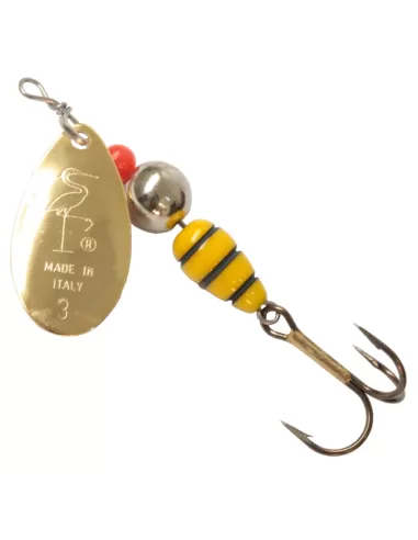 Heron Vespa Paletta Gold Body Yellow Rotating Teaspoon Fishing Spinning