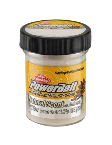 Berkley Powerbait Glitter Trout Bait White Pastella per Trote Anice