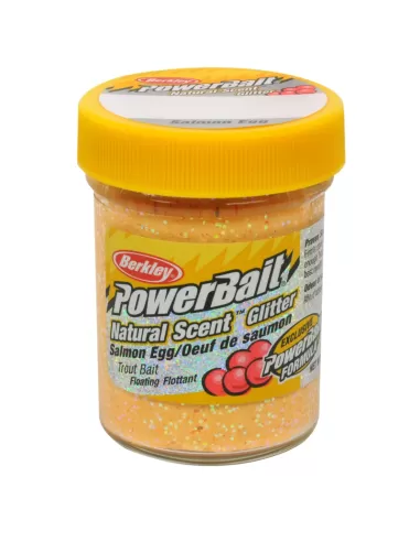 Berkley Powerbait Glitter Trout Bait Salmon Peach Pastella per Trote Gusto Uova di Salmone-Pescaloccasione