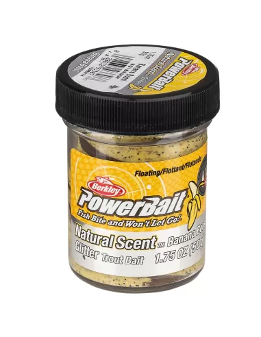 Berkley Powerbait Glitter Trout Bait Gusto Banana Boost Pastella per Trote-Pescaloccasione