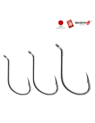 Akami 013 Robust Fishing Hooks with Crooked Eyelet