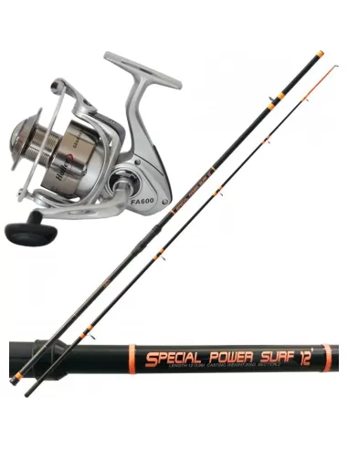 Kolpo Kit Pesca Surfcasting Canna 2 Sezioni Mulinello Bobina Alluminio-Pescaloccasione