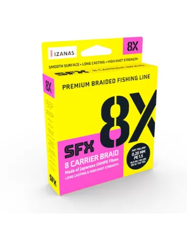 Sufix Trecciato da Pesca SFX 8X 135 mt Colore Hot Yellow 8 Capi