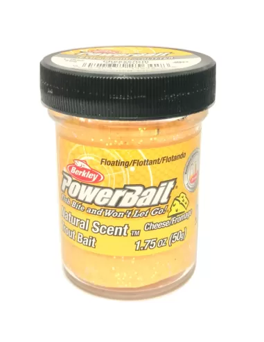 Berkley Powerbait Glitter Trout Bait Pastella per Trote Cheese with Glitter Gusto Formaggio