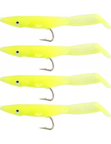 Kolpo Fantastic Eel Yellow Silicon Eel with Hook 4 pcs 