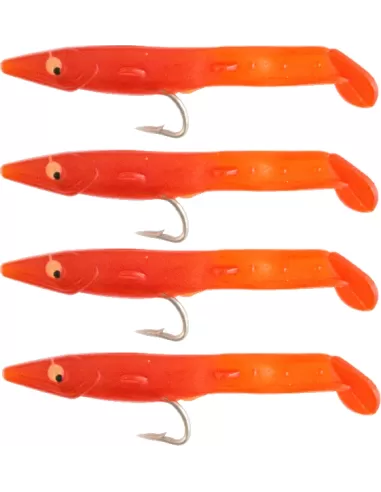 Kolpo Fantastic Eel Red Silicon Eel with Hook 4 pcs 