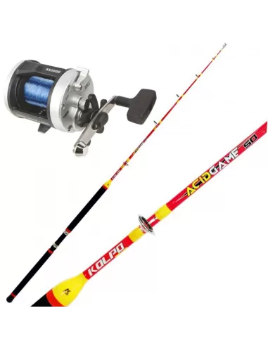 Fishing Kit Trolling Rod Acid Reel Rotating with Wire