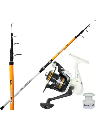 Kit Surfcasting Barrel 170 gr telescopic Reel With Double Coil