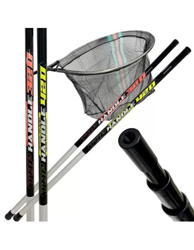 Complete landing net with 3/4 m pole and dense mesh head