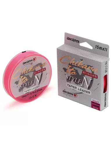 Akami Shock Leader Tapered Chikara Ito 15 mt 11 pz Pink