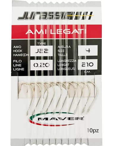 Maver Ami Legati Jurassic J22 10 Ami Lunghezza Filo 210 cm-Pescaloccasione