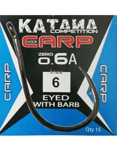 Maver Katana Ami da Pesca Carp Zero Sei A con Occhiello e Ardiglione 15 pz