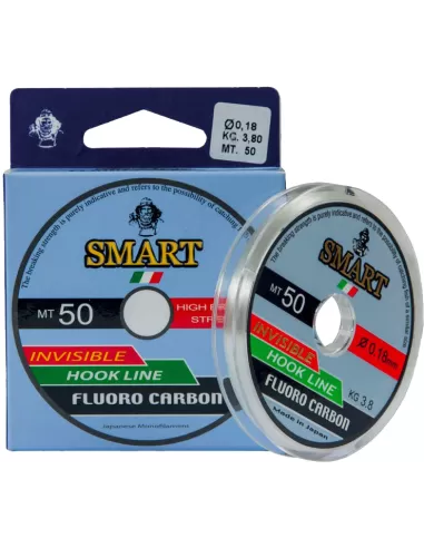 Smart Fluorocarbon 50 mt Totalmente Invisibile Ideale per Terminali