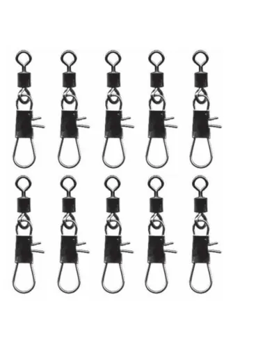 Mistrall Rolling Fishing Swivels with Interlock Carabiner 10 pcs