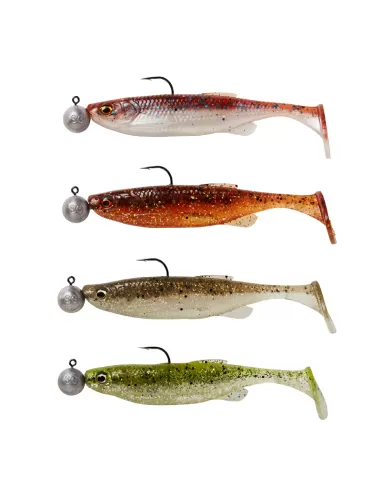 Savage Gear Fat Minnow T-Tail RTF Kit 4 Pesce Esca Spinning Armato 9cm 7gr