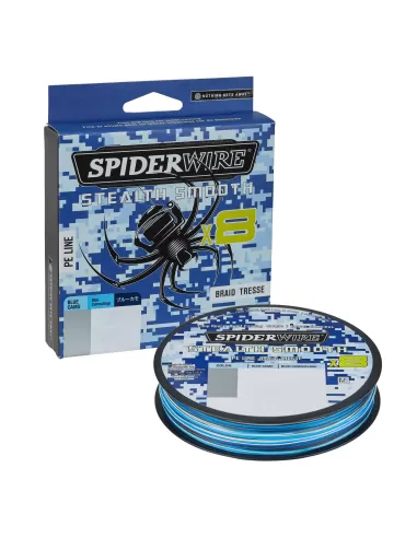 Spiderwire Stealth Smooth8 X8 PE Braid Braid 8 Heads 150mt Blue Camo