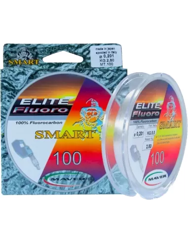 Maver Elite Fluorocarbon 100 mt High Tenacity to abrasion and salt