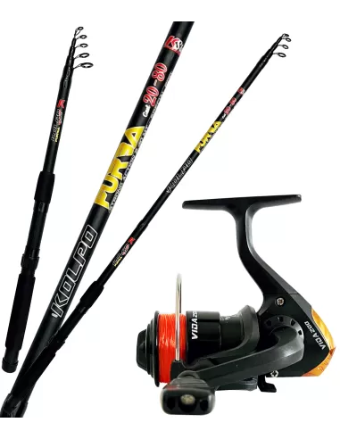 Kolpo Allround Fishing Kit with Telescopic Rod Reduced Dimensions Reel and Wire