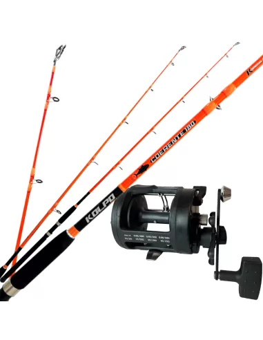 Rod Trolling Kit Kolpo Coherent Troll 30 lbs + Rotating Reel