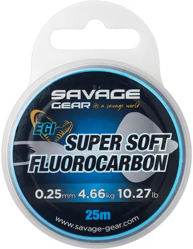 Savage Gear Super Soft Fluorocarbon Appositamente Pesca Egi 25 mt-Pescaloccasione