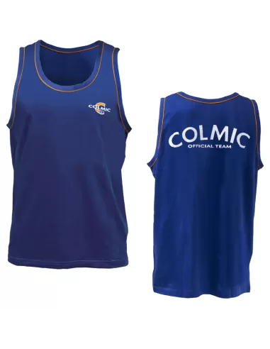 Colmic Rower Tank Top 100% Cotton Blue Orange