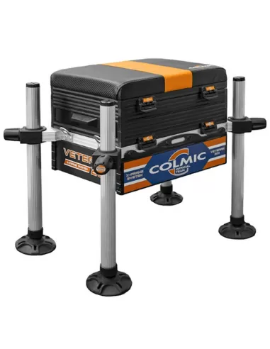 Colmic Veteran 200 Basic Station Panchetto con Gambe da 36 mm + Modulo con Cassetto Laterale