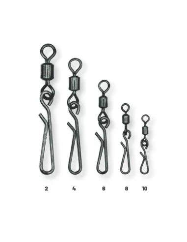 Colmic Rolling + Hanging Snap Rolling Swivel with Quick Snap Hook 12 pcs