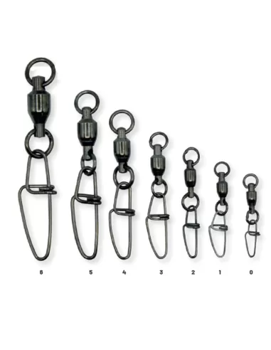 Colmic Ball Bearing + Insurance Snap Swivels with Bearing and Sturdy Snap Hook