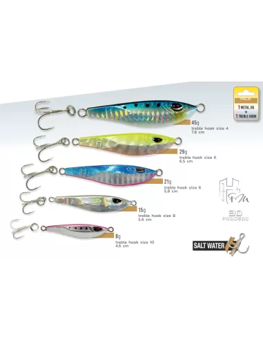 Herakles Kutter Jig Offer Lures 29 gr with Treble Hook