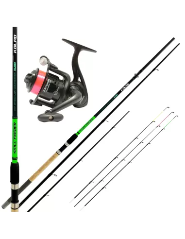 Kolpo Kit Pesca Feeder con Canna in Carbonio 3.60 mt 3 Vette + Mulinello e Filo-Pescaloccasione