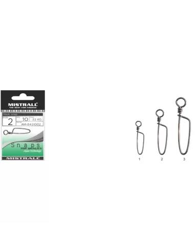 Mistrall Coastlock Fishing Snap Hooks 10 pcs