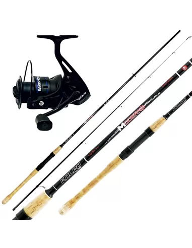 Kolpo Spinning Fishing kit Carbon Rod 2 Sections + Bakis Reel