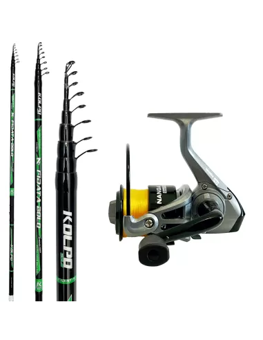 Kolpo Bolognese Fishing Kit 7 m Carbon Rod + Nanga Reel with Line