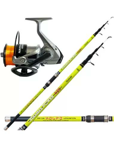 Kolpo Surfcasting Fishing Kit 220g Carbon Rod + Nanga Reel with Line