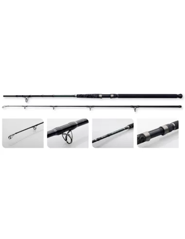 MADCAT Black Heavy Duty Catfish Fishing Rod 2 Sections 200-300 gr