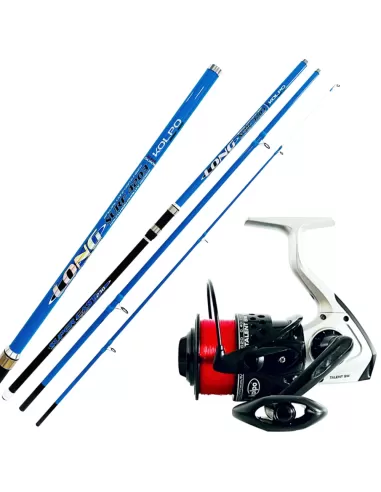 Kolpo Kit da Pesca in Mare Surfcasting con Canna 4.20 mt 230 gr Mulinello e Filo