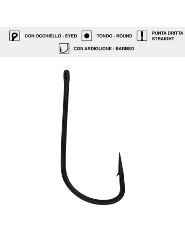 Maver Hook with Eye MV-R 1310 color BN 25 Hooks