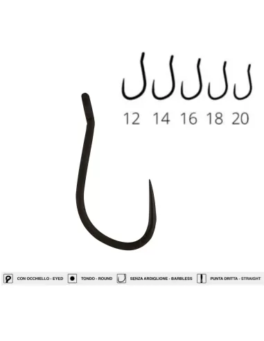 Maver MV-R 1318 Feeder Fishing Hooks with inward twisted ring and a super resistant structure 20 pcs