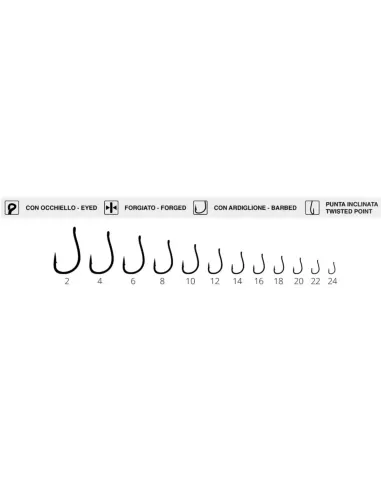 Maver Katana 1225 fishing hooks with slanted tip and eyelet 15 pcs