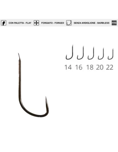 Maver Katana H664 Thin wire teflon hook with barbless shovel 20 pcs