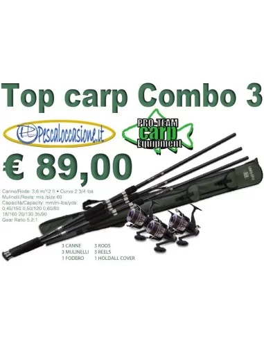 3 Carp rods 3 reels 1 kit combo sheath