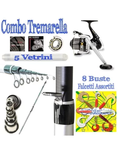 Combo tremarella mulinello falcetti e vetrino-Pescaloccasione