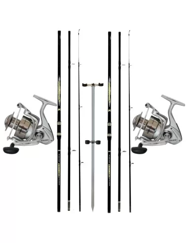 Kit Surfcasting 2 Rods 3 sections 2 Reels and Double Picket