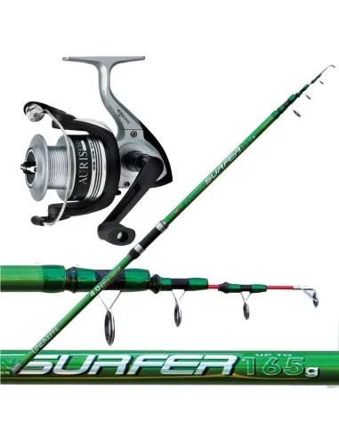 Surf rod and reel combo green Trabucco