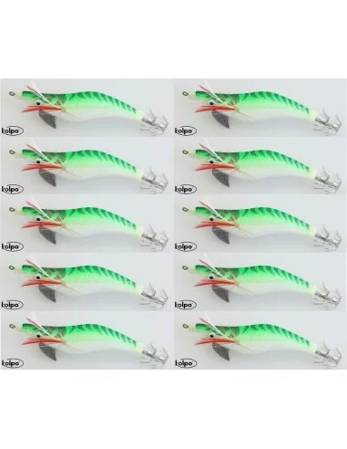 Squid jigs Egi squid Jig fishing Kit 10 PCs Green